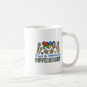 Taza De Café 100 Días De Abrazar Diferencias Autismo 100