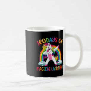 Taza De Café 100 días de aprendizaje mágico dabbing unicornio c