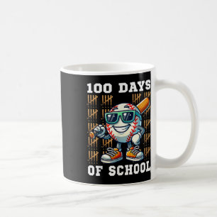 Taza De Café 100 Días De Béisbol Escolar 100º Día De La Escuela