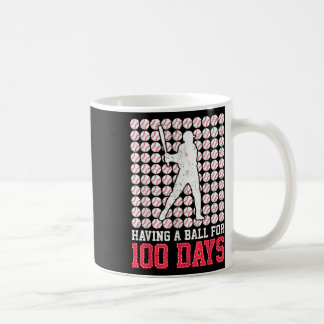 Taza De Café 100 Días De Béisbol Escolar 100 Días Para Niños