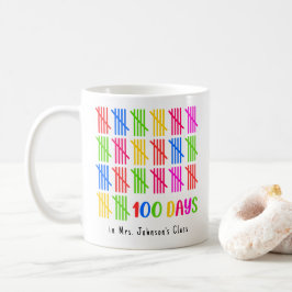 Taza De Café 100 días de colorida manifestación escolar