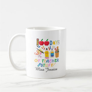 Taza De Café 100 días de cosas de maestro, 100 días en la escue