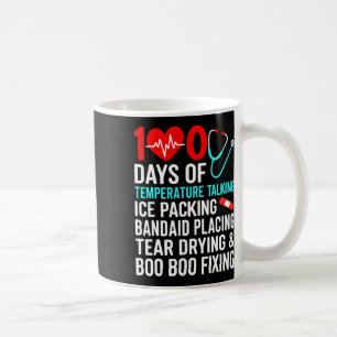 Taza De Café 100 días de enfermera escolar de temperatura 100º