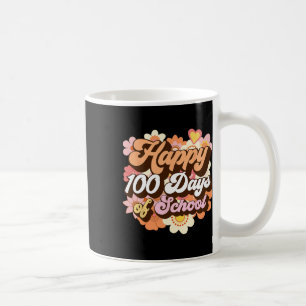 Taza De Café 100 Días De Enseñanza Escolar Niños Retro Felices 