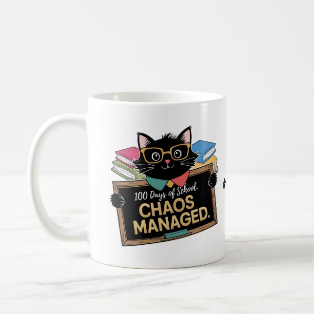 Taza De Café 100 días de escuela Cómo sobrevivió esta divertida (Izquierda)