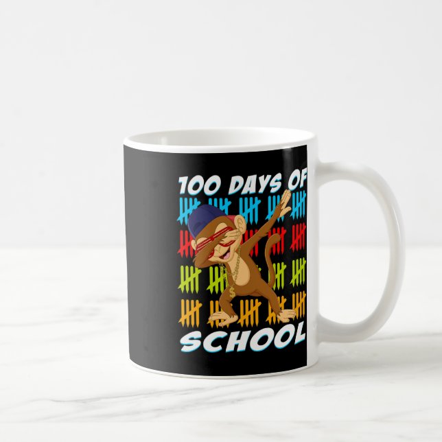 Taza De Café 100 Días De Escuela Dabbing Monkey Diversión Anima (Derecha)
