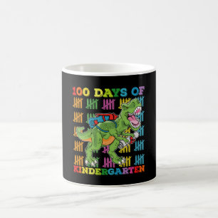 Taza De Café 100 Días De Escuela De Kindergarten T Rex Dinosaur