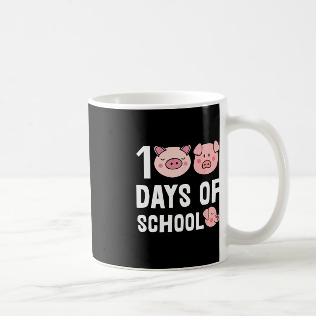 Taza De Café 100 Días De Escuela Personalizado De Cerdo Maestro (Derecha)