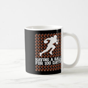 Taza De Café 100 Días De Fútbol Escolar Con Una Pelota 100 Días