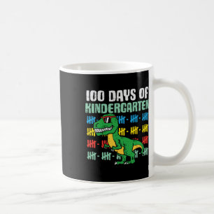 Taza De Café 100 días de kindergarten trex dinosaur 100 días
