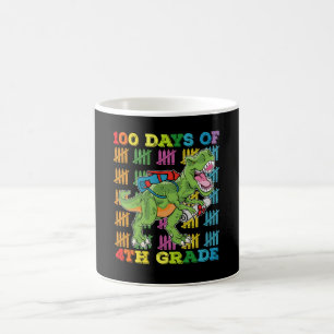 Taza De Café 100 Días De La Escuela De Dinosaurio De 4º Grado T