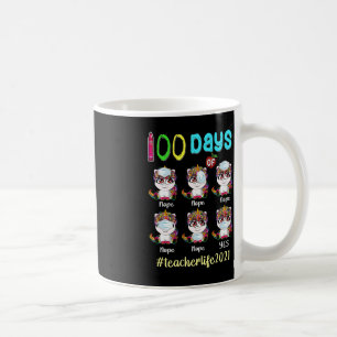 Taza De Café 100 días de la escuela de Unicornio con máscara W
