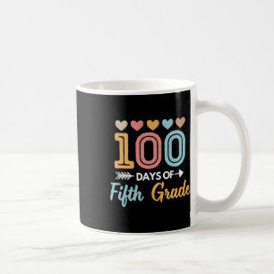 Taza De Café 100 Días De Quinto Grado De Niños Estudiantes.