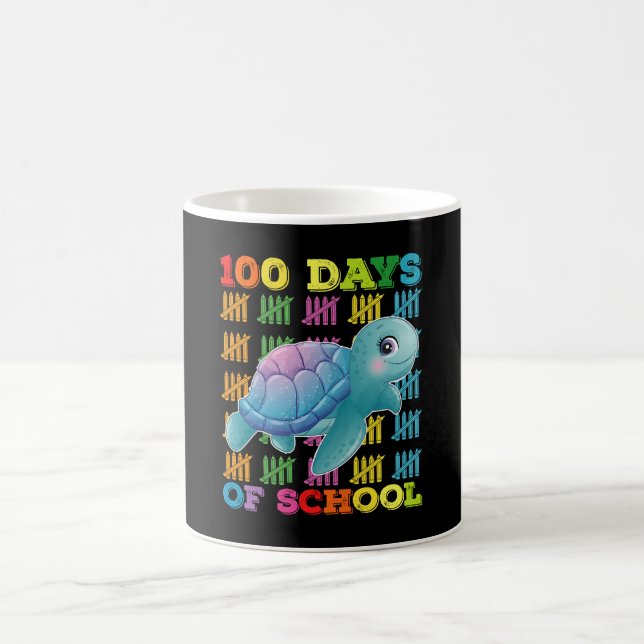Taza De Café 100 Días Escolares De Maestros De Tortuga (Centro)