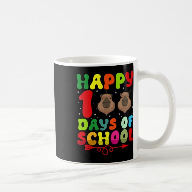 Taza De Café 100 Días Felices De La Escuela Capibara Lover Teac (Derecha)