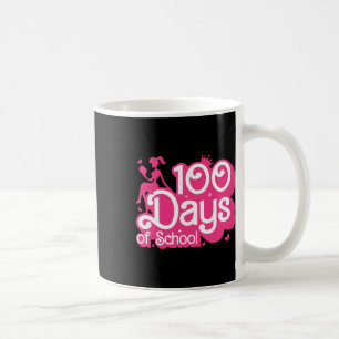 Taza De Café 100 días rosados de Chica escolar 100 días de prof