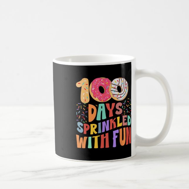 Taza De Café 100 días salpicados con diversión donut divertida  (Derecha)