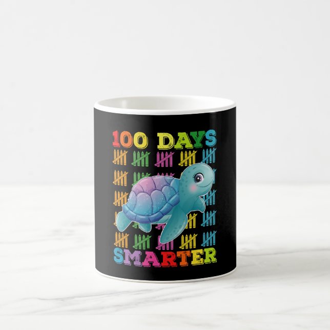 Taza De Café 100 días, tortuga más inteligente, 100 días de cla (Centro)