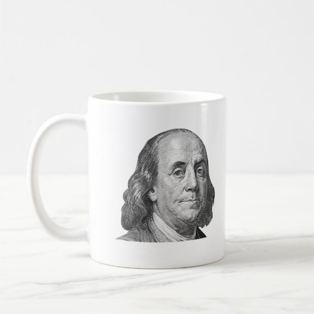 Taza De Café 100 dólares, Benjamin Franklin (Izquierda)