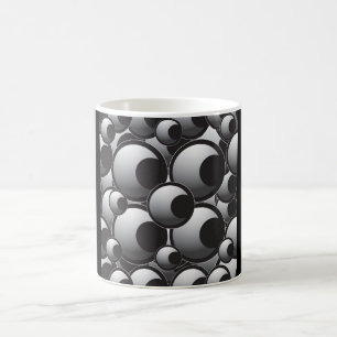 TAZA DE CAFÉ 100 OJOS COLLAGE PERSONALIZADO BLANCO NEGRO EYEBAL