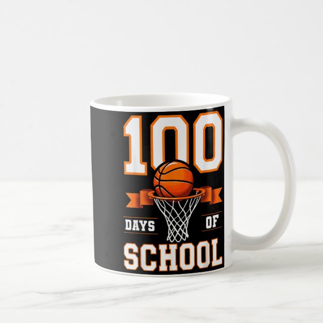 Taza De Café 100th Day Of School Basketball Kids 100 Days Of Sc (Derecha)