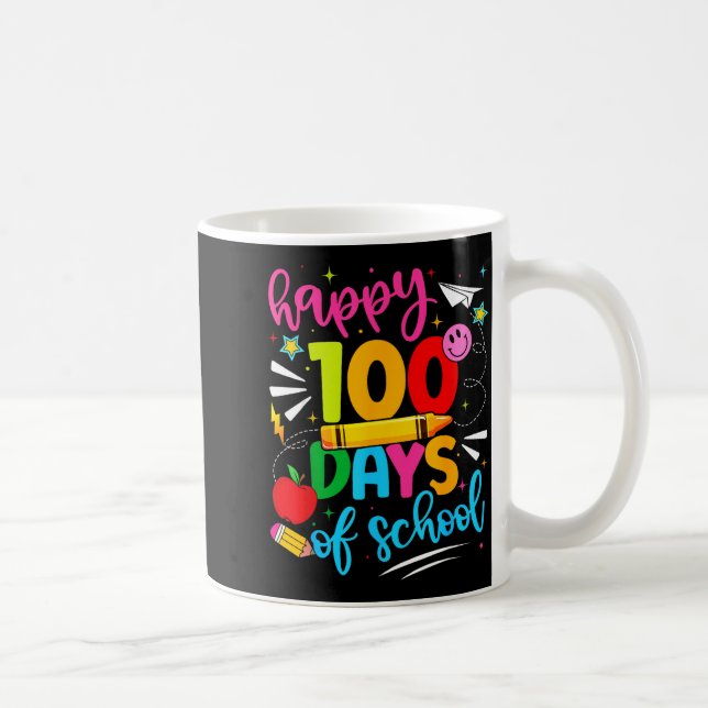 Taza De Café 100th Day Of School Happy 100 Days Teachers Boy Gi (Derecha)