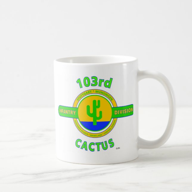 Taza De Café 103RD DIVISIÓN de INFANTERÍA "DIVISIÓN del CACTUS (Derecha)