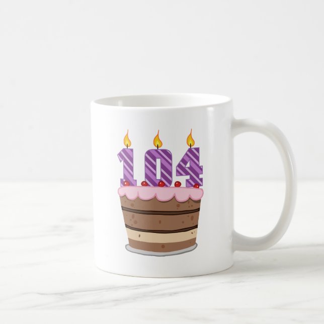 Taza De Café 104 años en el pastel de cumpleaños (Derecha)