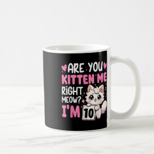 Taza De Café 10.ª Camisa de Cumpleaños para el Chica 10 años Di