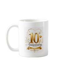 10.º Aniversario 10 Años de Amor Diseño Dorado