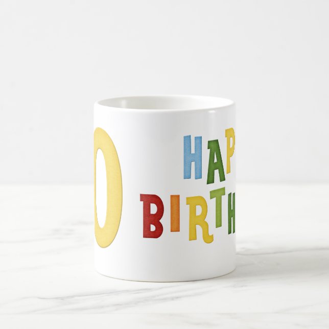 Taza De Café 10.º feliz cumpleaños Mug Design 2 (Centro)
