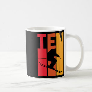 Taza De Café 10.º Nacimiento Niño Esquiador Retro De Esquí 10 A