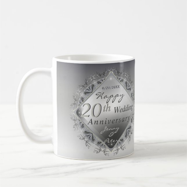 Taza De Café 10,11,20,25,70 Aniversario Boda  (Izquierda)