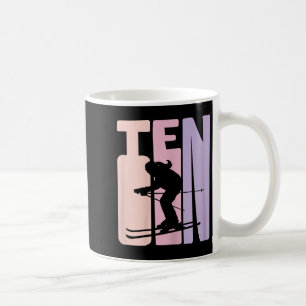 Taza De Café 10 años de Chica Retro Ski Lover