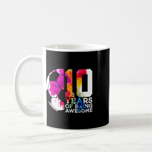 Taza De Café 10 Años De Ser Increíble Fútbol 10º Cumpleaños