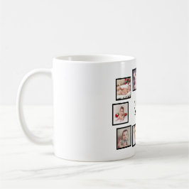 Taza De Café 10 Collage de fotos Con Texto Personalizado Blanco