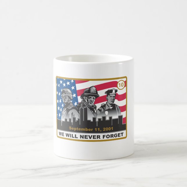 Taza De Café 10 diseño del aniversario 3-Heroes del año 9/11 (Centro)