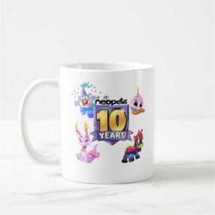 Taza De Café 10mo Logotipo del cumpleaños