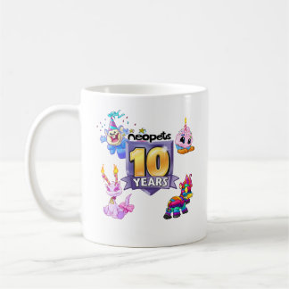 Taza De Café 10mo Logotipo del cumpleaños