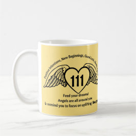 Taza De Café 111 Angel Numbers Lemon Yellow Afirmation Name