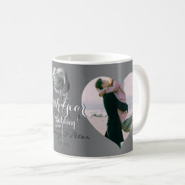 Taza De Café 11° Aniversario del Boda de Acero (Rosa) 2 Fotos