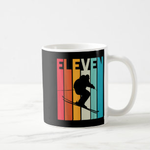 Taza De Café 11 Años O 11 De Nacimiento Niño Esquiador De Esquí