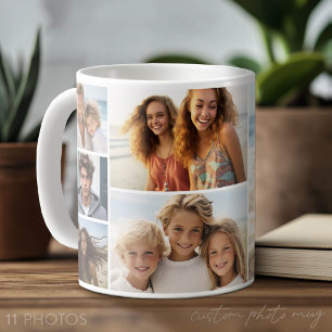 Taza De Café 11 Collage de Fotos - Moderno, Blanco Mínimo