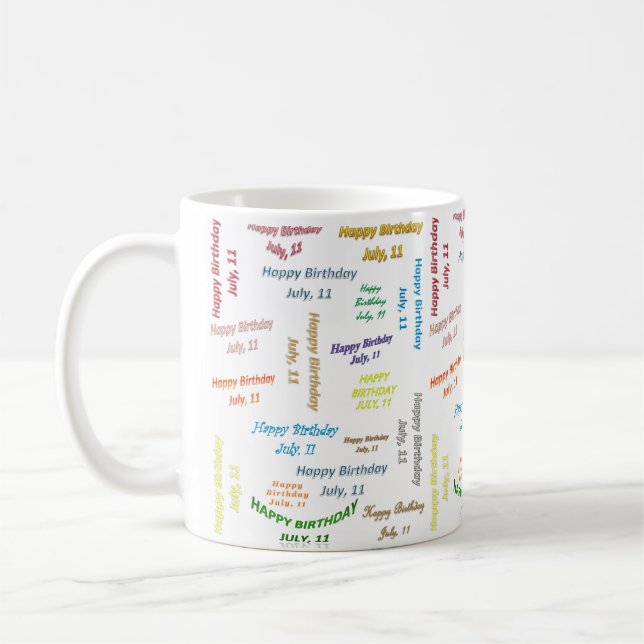 Taza De Café 11 de julio, cumpleaños Mug (Izquierda)
