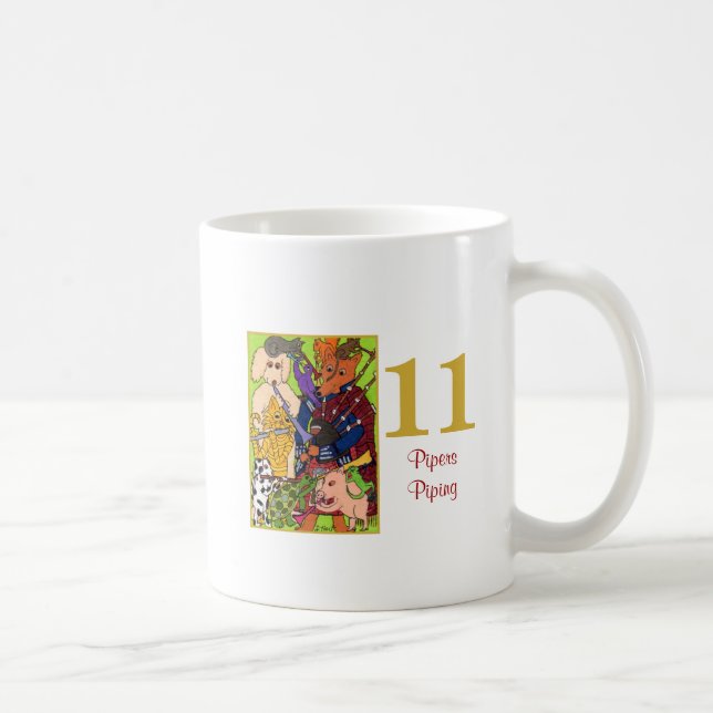 Taza De Café 11 gaiteros que instalan tubos animales lindos y (Derecha)