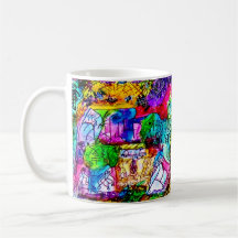 11 OZ—BOLSA DE CAFÉ DE ARTE ABSTRACTO COLORIDA