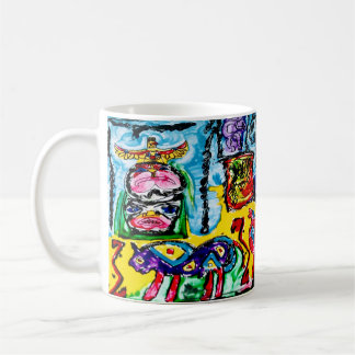 TAZA DE CAFÉ 11 OZ: BÚFALO DE PURPLE ABSTRACTO
