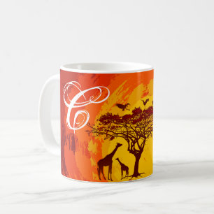 Taza De Café 11 Oz. de Coffee Mug African Safari Giraffe Sunse