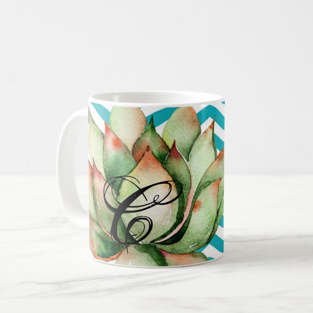 Taza De Café 11 Oz. de Coffee Mug Boho Cacti Cactus Succulent B (Anverso izquierdo)