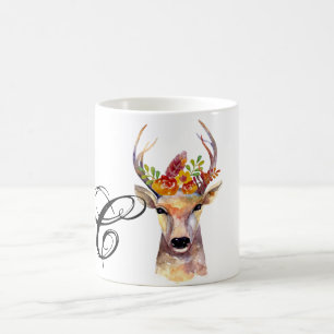 Taza De Café 11 Oz. de Coffee Mug boho deer Buck Head Browh Boh